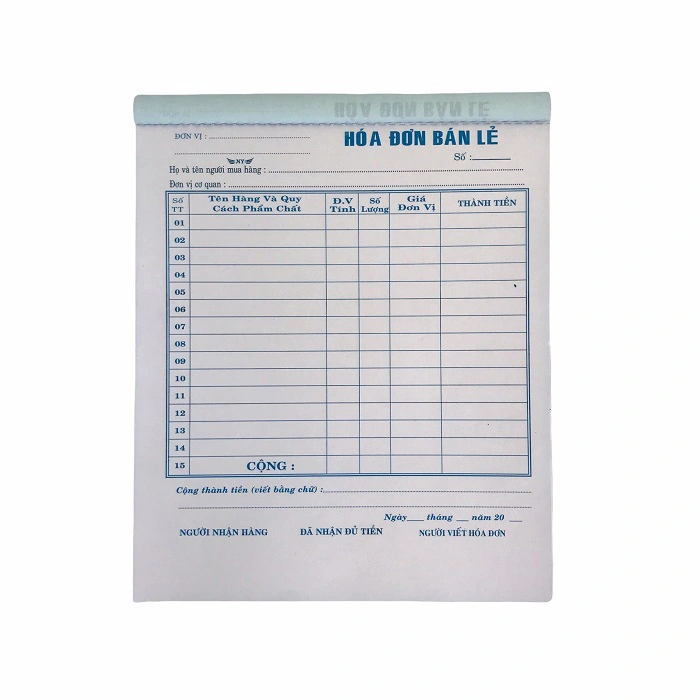 In Biểu mẫu Hóa đơn bán lẻ